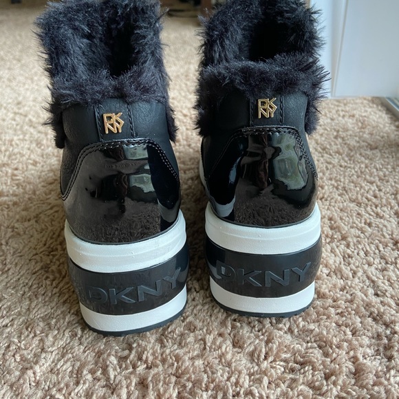 DKNY Faux Fur Borg Wedge Sneaker Boots (SOLD) - Picture 7 of 10